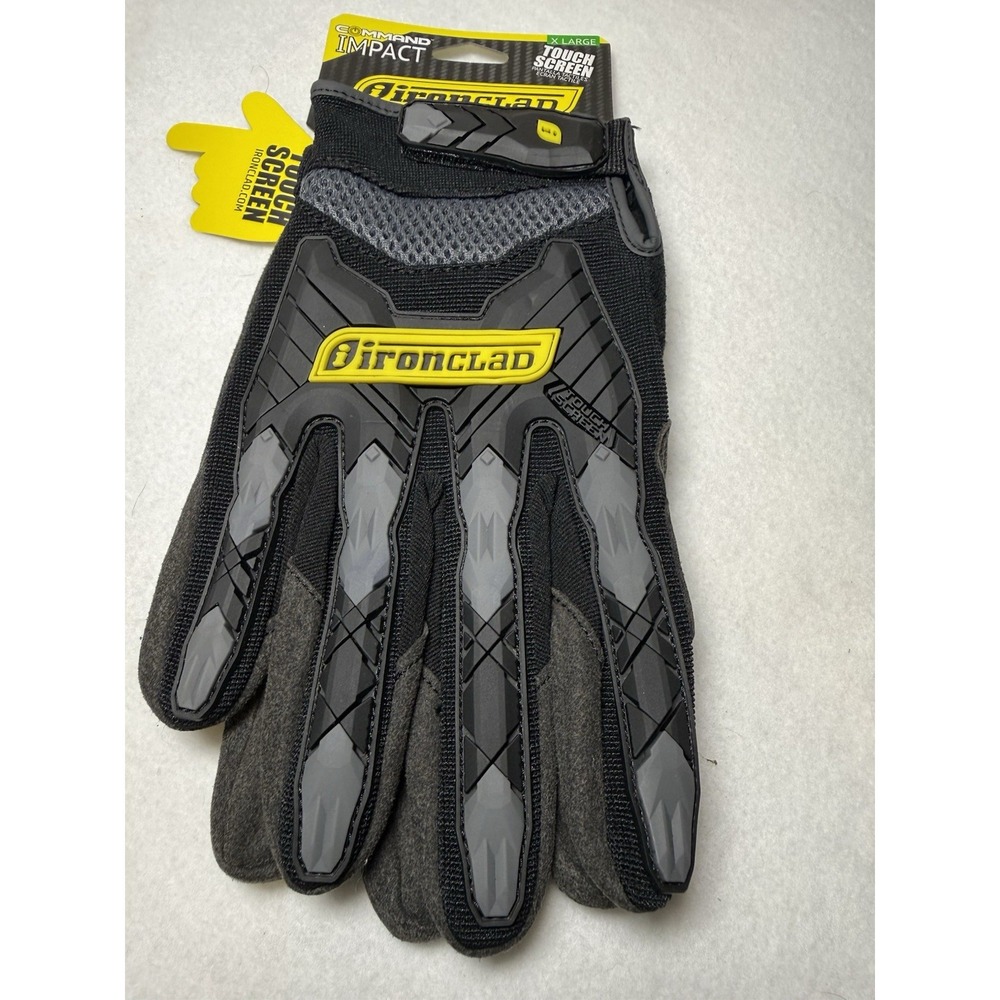 Ironclad Command Impact Touchscreen Work Gloves XL Black TPR Knuckle Protection